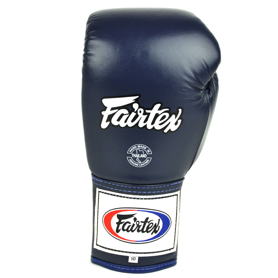 Fairtex Blue-White Lace-up Competition Gloves - Boxing Fit Academy