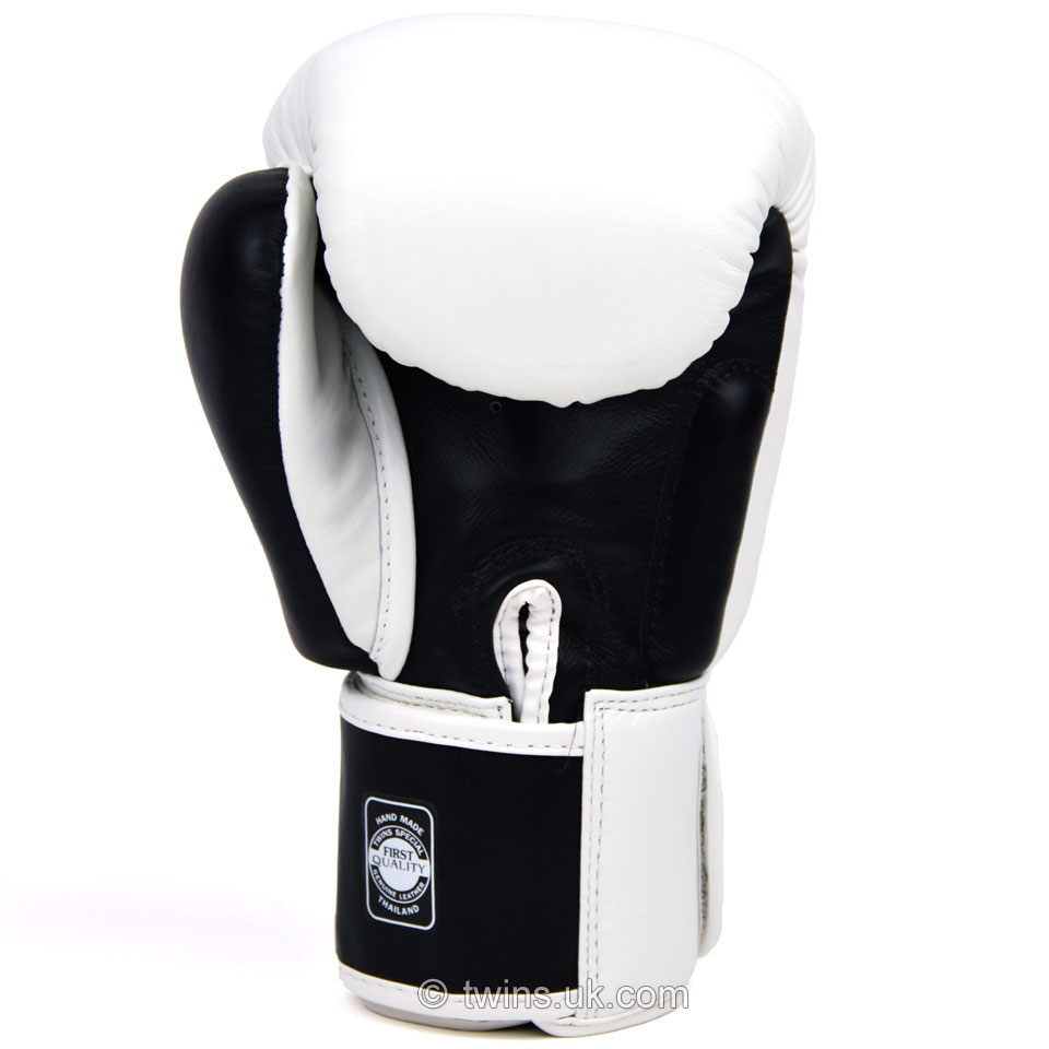 Twins 2-Tone White-Black Boxing Gloves - Boxing Fit Academy