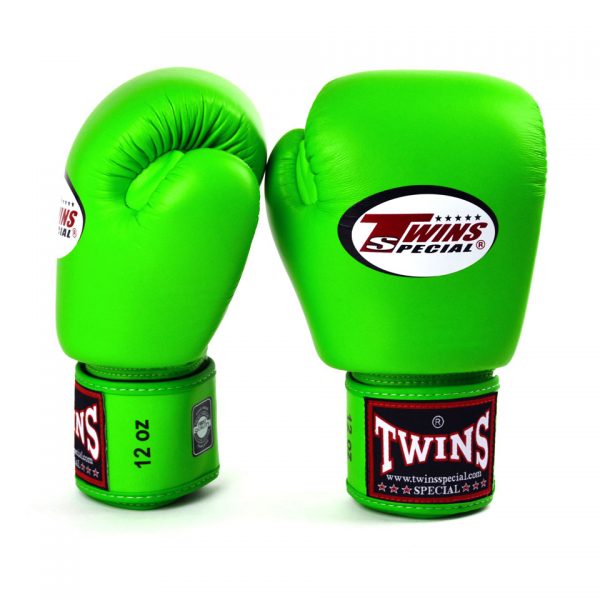 Twins Lime Green Velcro Boxing Gloves Boxing Fit Academy
