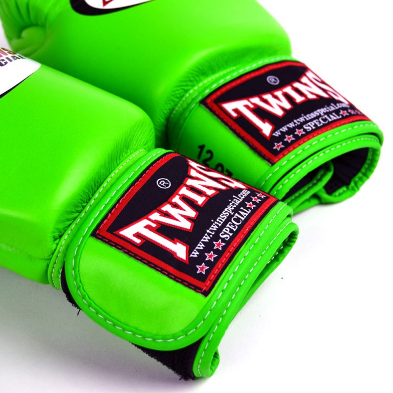 Twins Lime Green Velcro Boxing Gloves Boxing Fit Academy