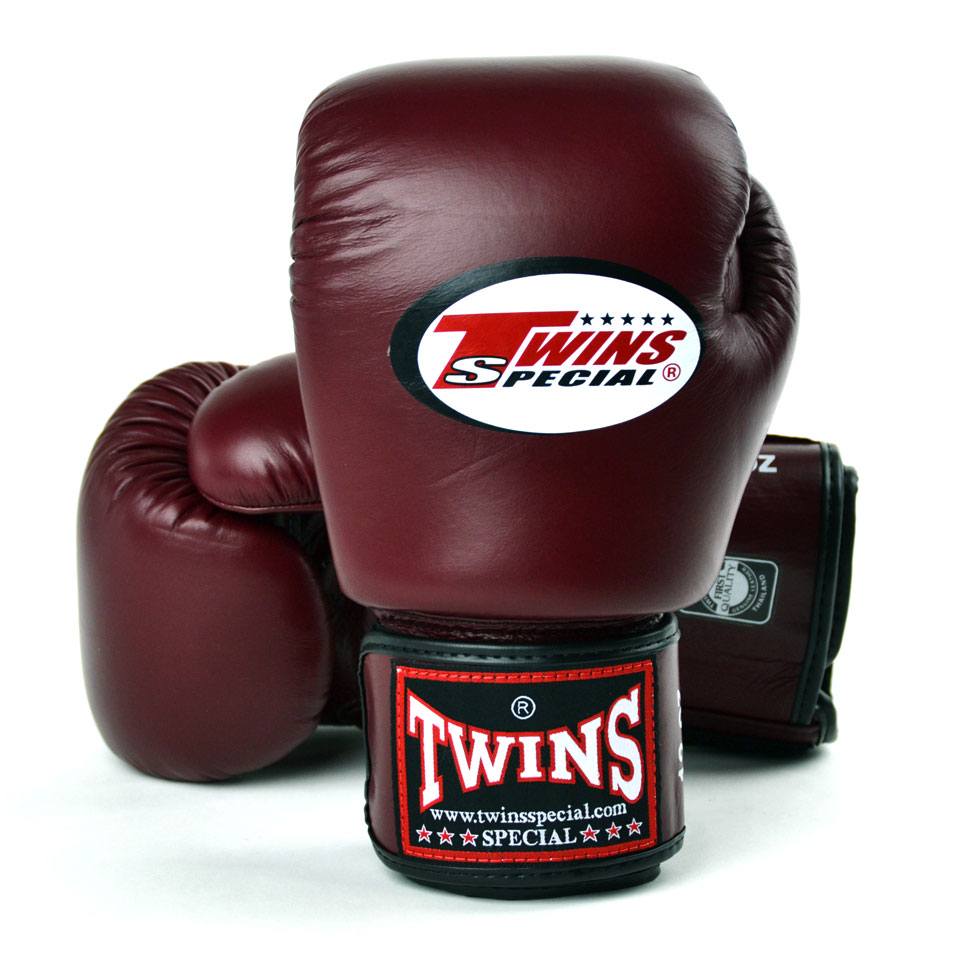 Twins Maroon Velcro Boxing Gloves Boxing Fit Academy