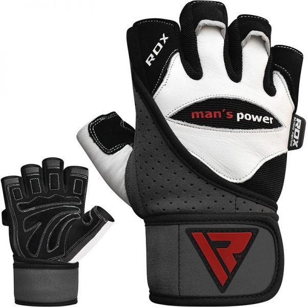 RDX L1 Leather Bodybuilding Gym Gloves - Image 7