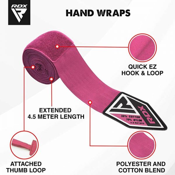 RDX RP Pink Hand Wraps for Women - Image 4