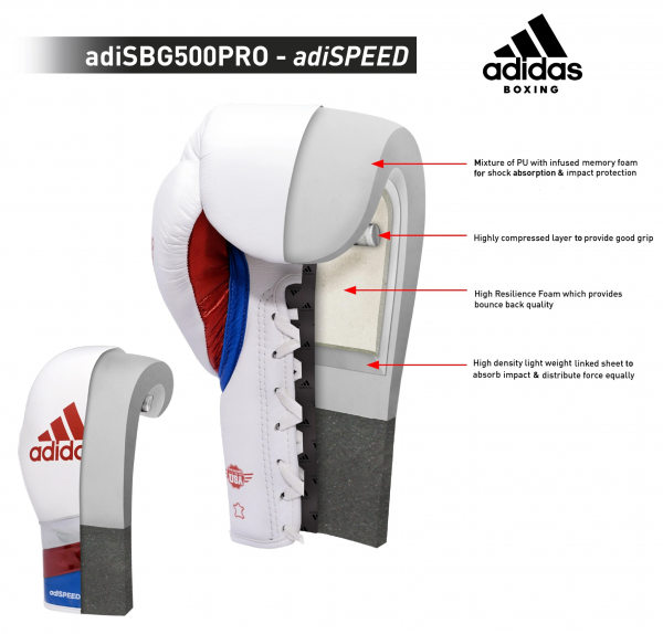 Adidas AdiSpeed PRO Lace Boxing Gloves - Image 4